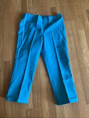Peace of Cloth Teal Cropped Straight-Leg Pants